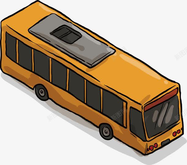 黄色长途巴士png免抠素材_88icon https://88icon.com 客车 巴士 矢量素材 长途客车 黄色客车