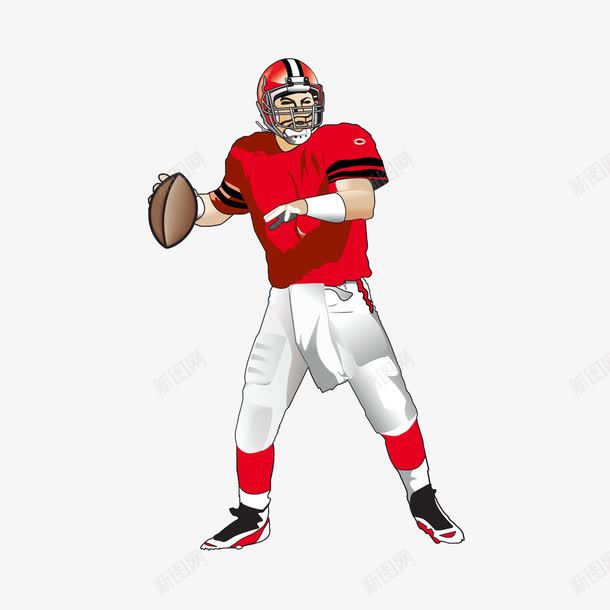 橄榄球运动员png免抠素材_88icon https://88icon.com 力量 橄榄球 橄榄球运动员 红色 运动 运动员 运动员模特