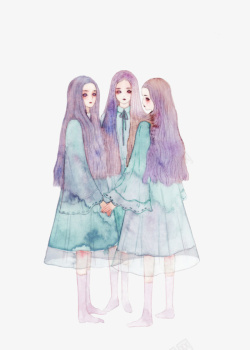 三个女孩素材