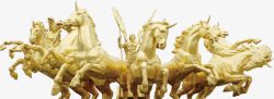 金色骏马雕像素材