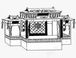 双重房檐戏台素材