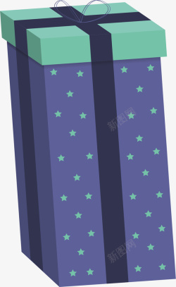 星星花纹圣诞节礼盒矢量图素材