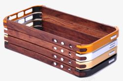 金属木边框手机壳素材