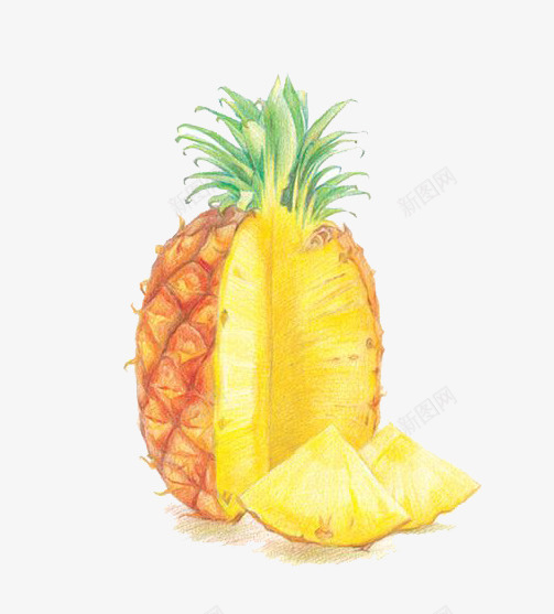 彩铅菠萝png免抠素材_88icon https://88icon.com 卡通 彩铅 手绘 菠萝 装饰