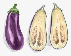 卡通手绘茄子素材