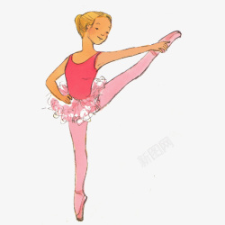 可爱的少儿芭蕾舞女孩插画素材