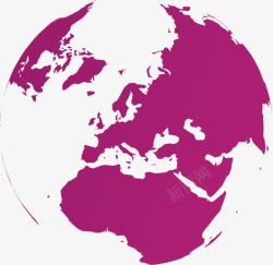 紫色简约地图装饰图案素材