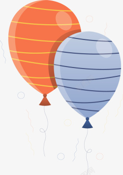新年派对条纹气球矢量图素材