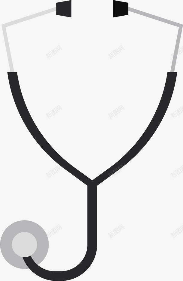 对称卡通金属听诊器矢量图ai免抠素材_88icon https://88icon.com 医疗 医疗元素 卡通医疗 卡通风格 听诊器 对称 金属 矢量图