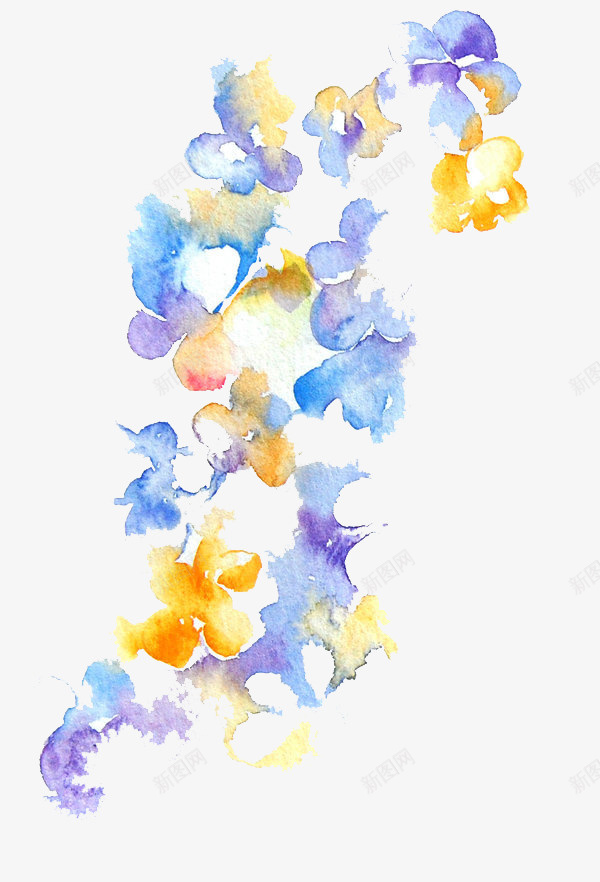 水彩花卉背景psd免抠素材_88icon https://88icon.com 水彩 花卉