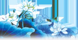 海报蓝色效果植物花朵素材