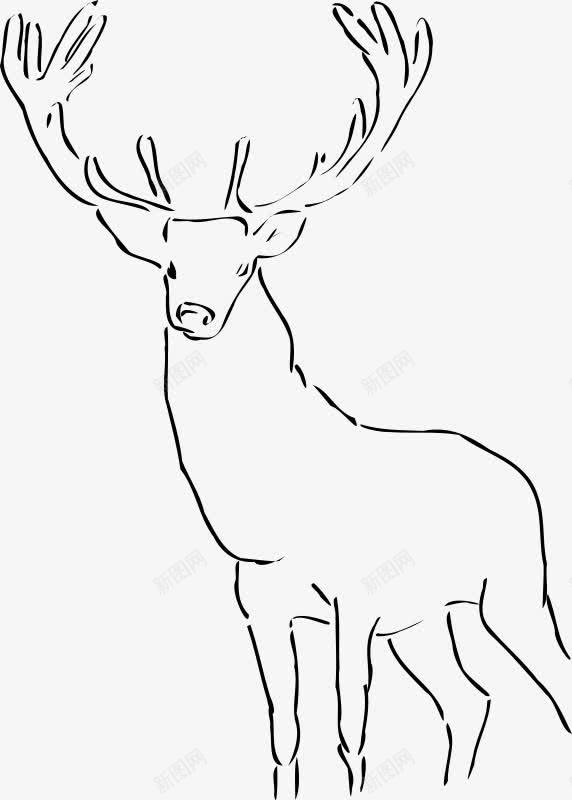 手绘的简单手绘的鹿png免抠素材_88icon https://88icon.com 手绘的 白色的 简单 鹿