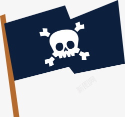 卡通海盗旗子矢量图素材