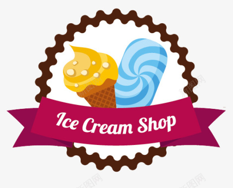 传统图案冰淇淋图标图标