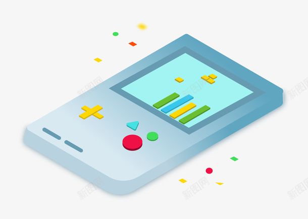 25d游戏机png免抠素材_88icon https://88icon.com 25d 25d插画素材 游戏机 透视图形