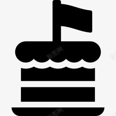 六个蛋糕蛋糕用旗图标图标