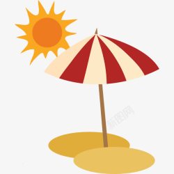 太阳和太阳伞素材