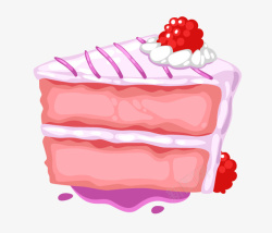 双层夹心蛋糕卡通手绘双层夹心三角蛋糕高清图片