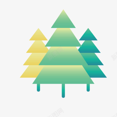雪地里的树扁平化树矢量图图标图标