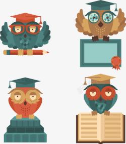 手绘猫头鹰素材