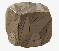 切割质感金属立方体块素材