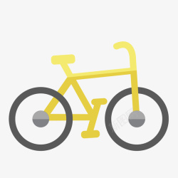 卡通黄色的自行车矢量图素材