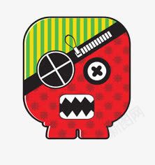 卡通拉链怪物png免抠素材_88icon https://88icon.com 卡通 可爱的 大小眼
