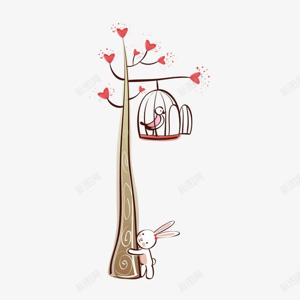 树上的鸟笼png免抠素材_88icon https://88icon.com 心形 树上的鸟笼 鸟