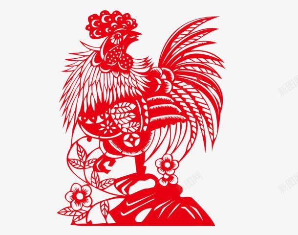 2017中国风公鸡png免抠素材_88icon https://88icon.com 2017 中国风 公鸡 剪纸