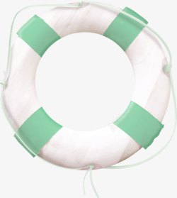 绿色简约游泳圈装饰图案素材