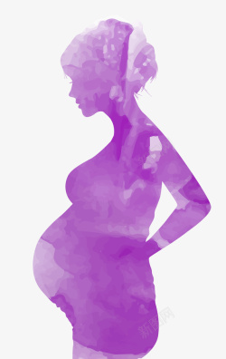 紫色清新孕妇装饰图案素材