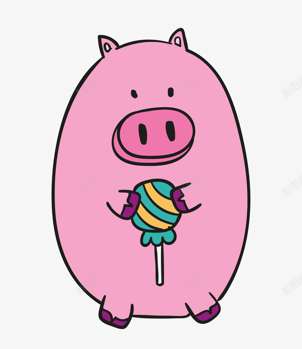 卡通粉红猪矢量图ai免抠素材_88icon https://88icon.com 卡通 可爱动物 粉红猪 矢量图