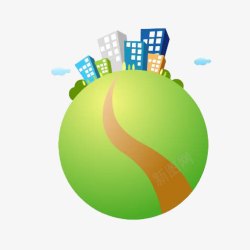 绿色的球和城市素材