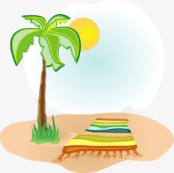 卡通手绘夏日植物椰子树素材