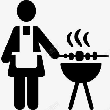 肉柳女人和Grill图标图标