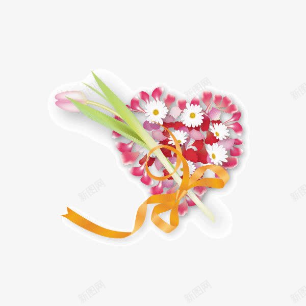 玫瑰心形丝带装饰图案png免抠素材_88icon https://88icon.com 丝带 心形 玫瑰 装饰图案