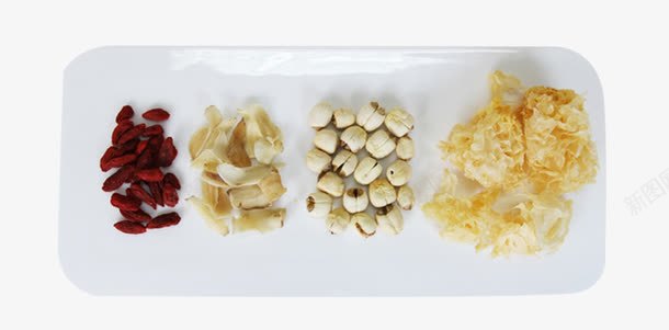 长碟子里的各类食材png免抠素材_88icon https://88icon.com 俯拍食材 干货食材海报 排列的食材 煲汤食材海报 甜汤食材 银耳莲子羹