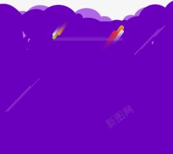 紫色云朵边框背景素材