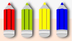 一组彩色铅笔装饰图案素材