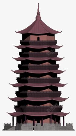 中国风古塔装饰图案素材
