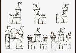 卡通简笔画城堡素材