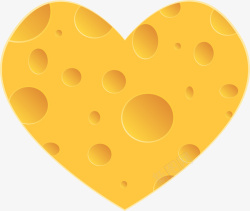 黄色卡通爱心奶酪素材