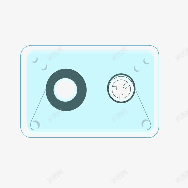 蓝色磁带png免抠素材_88icon https://88icon.com 扁平化 磁带 素材 蓝色