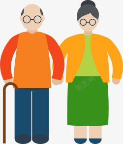卡通老夫老妻素材