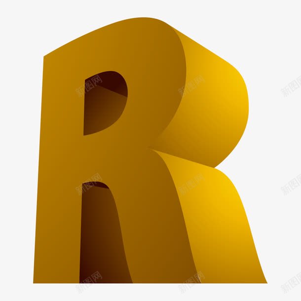 3D英语字母Rpng免抠素材_88icon https://88icon.com 3D 3D英语字母R 字母R 立体 英语 黄色