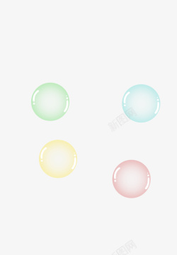 透明绿色气泡四色透明气泡高清图片
