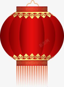 手绘中国风大红色灯笼素材