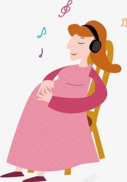 听音乐的孕妇素材