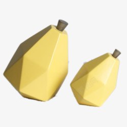 黄色梨子几何图形陶瓷素材