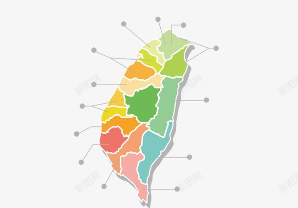 台湾的地图png免抠素材_88icon https://88icon.com 中国台湾地图 分布 卡通 地图 彩色